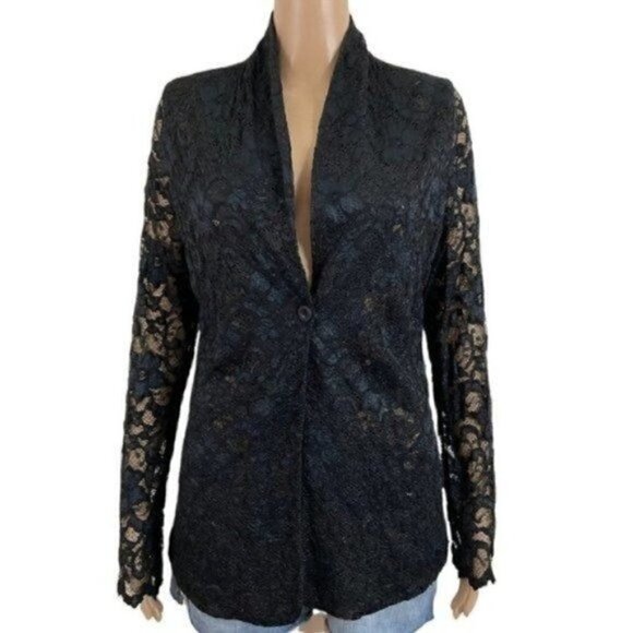 Vintage Tops - Vintage Also Know As Sheer floral one button closure blouse top size Medium